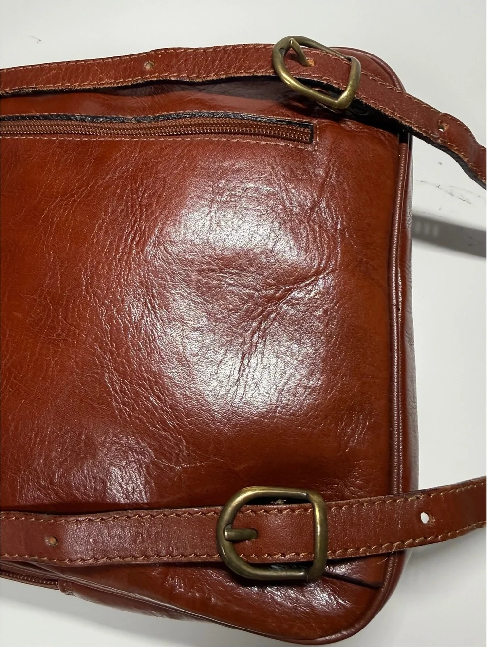Vintage Morlane Paris Brown Genuine Leather Mini Backpack Brass Hardware